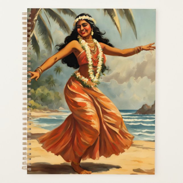 Style vintage Hawaiian Travel Hula Girl Danser (Devant)