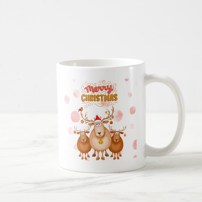 Style vintage Joyeuses tasses de Noël avec cerf (Droite)