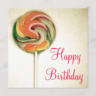 STYLE vintage "LOLLIPOP" CARTE D'ANNIVERSAIRE EN C
