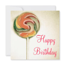 STYLE vintage "LOLLIPOP" CARTE D'ANNIVERSAIRE EN C