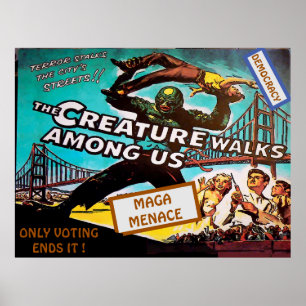 Style vintage, MAGA Menace, Poster