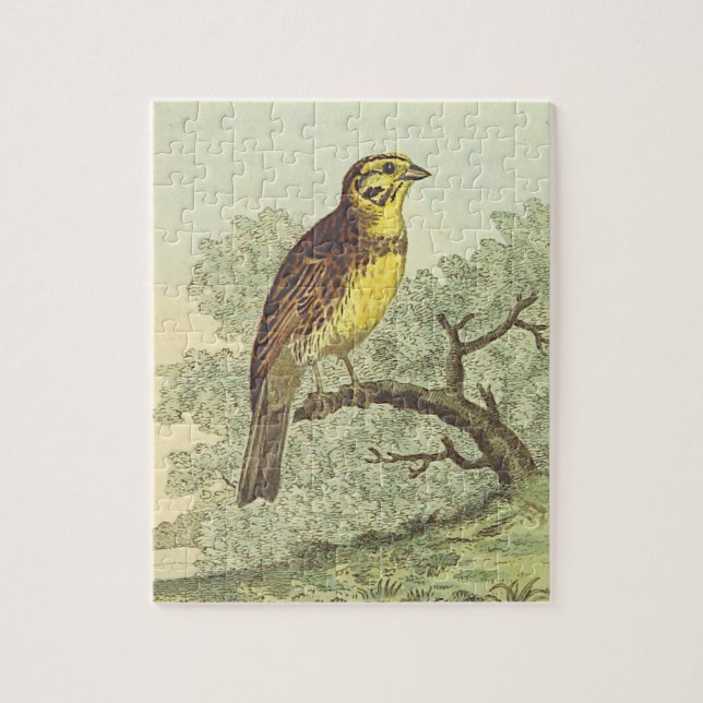 Style vintage, Puzzle d'oiseaux perchés (Vertical)