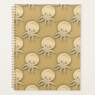 Style vintage Sepia Baby Octopus Motif