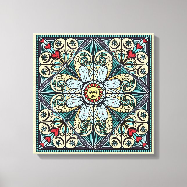 Style vintage toile Mandala Sun (Recto)