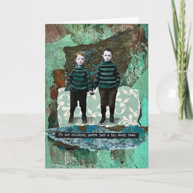 Style Vintage Visage multimédia mixte Carte de voe (Devant)