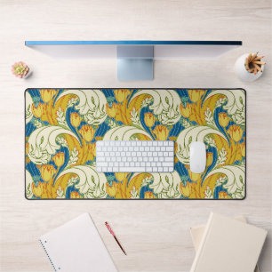 Style William Morris Tulp Tissu Floral sarcelle et