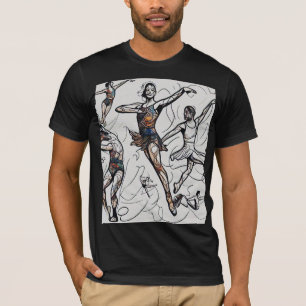 Styles de danse expressifs T-shirt noir & blanc