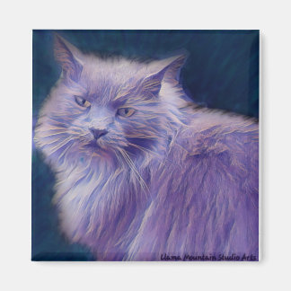 Stylisé Chat #1 Aimant à brindilles violettes