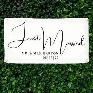 Stylisé Juste Marié Bannière de voiture