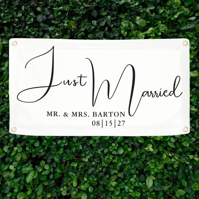 Stylisé Juste Marié Bannière de voiture (Créateur téléchargé)