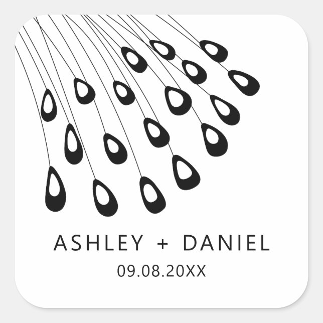 Stylisé Peacock Feather Sticker moderne, Favoriser (Devant)