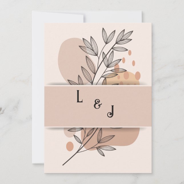 STYLISÉ TERRACOTTA BOHO FAIRE-PART DE MARIAGE (Devant)