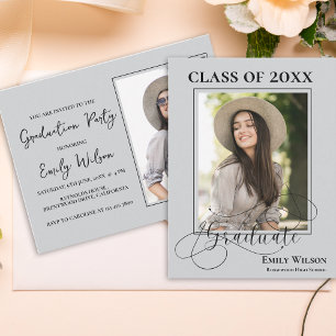 Stylish 2025 2 Photo Graduation Party Invitation