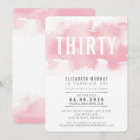 STYLISH 30e anniversaire INVITATION aquarelle rose