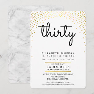 STYLISH 30E anniversaire INVITATION de confetti d'