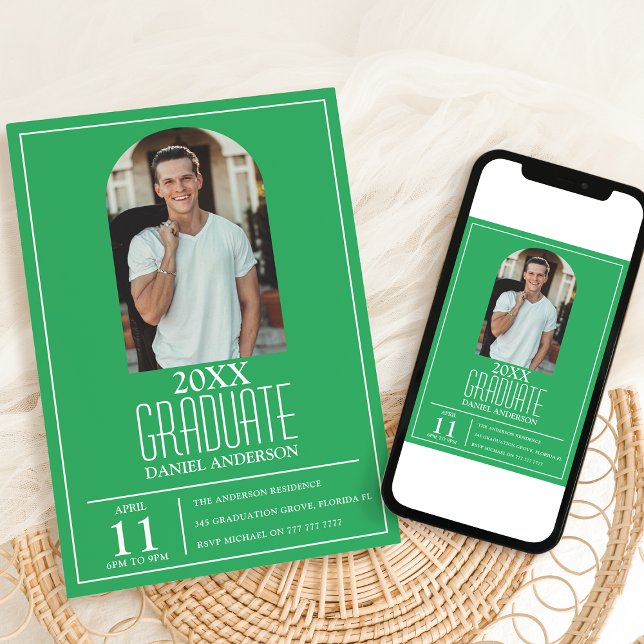 Stylish Arch Photo Graduation Invitation (Créateur téléchargé)
