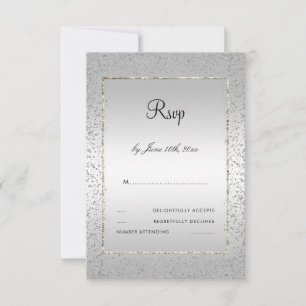 Stylish Argent Confetti 60ème Mariage RSVP