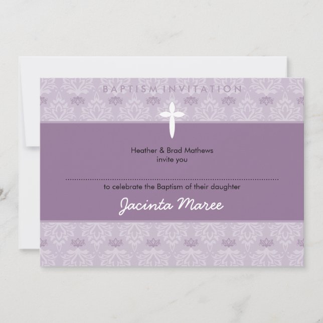 STYLISH BAPTISM INVITATIONS :: jolie 5aL (Devant)