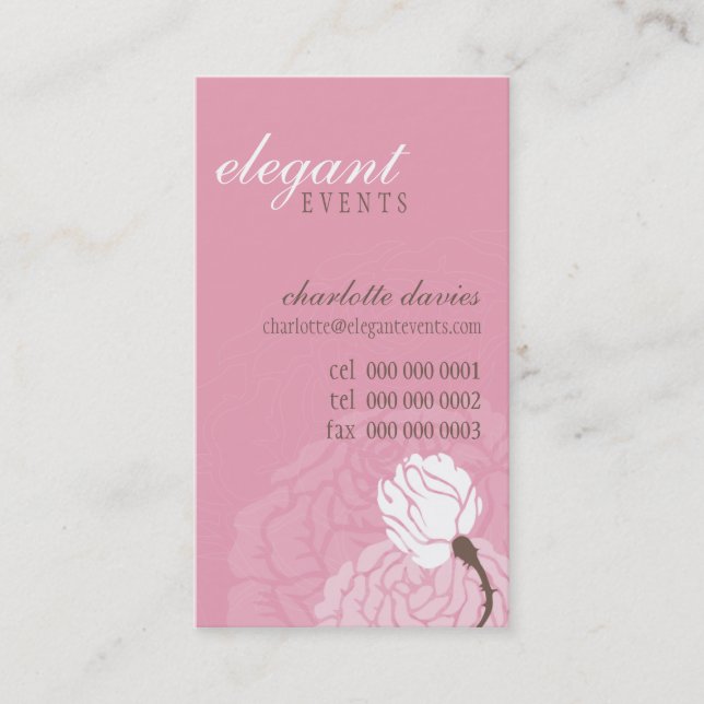 STYLISH CARTE DE VISITE élégant rose (Devant)