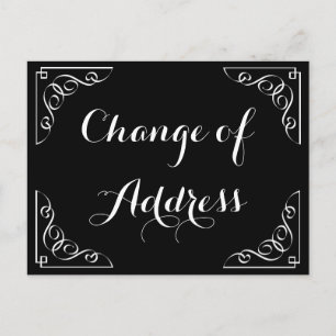 Stylish Changement d'adresse calligraphie carte po