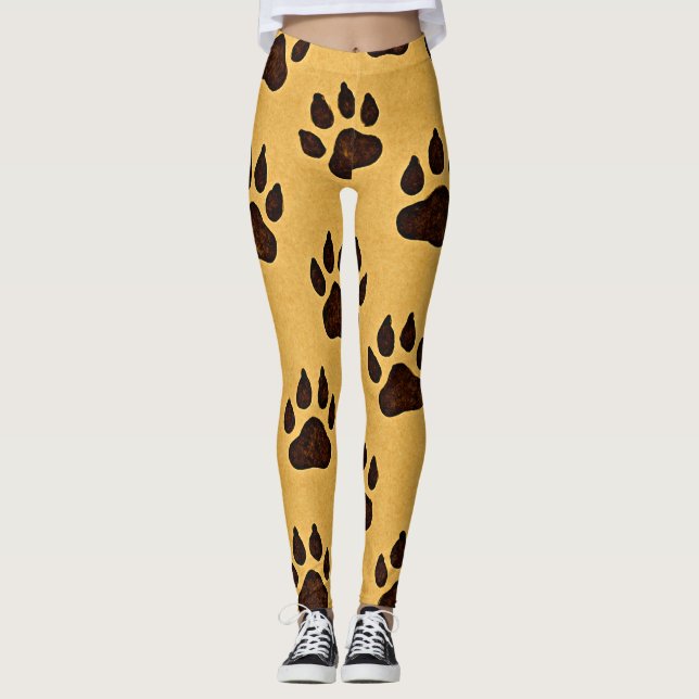 stylish Cheetah Paw Print Leggings (Devant)