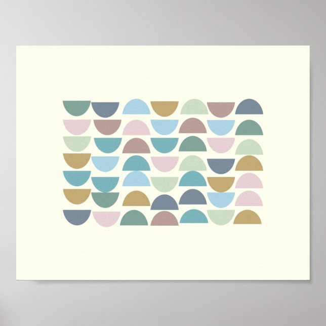 Stylish Colorful Modern Geometric Wall Art Poster (Devant)