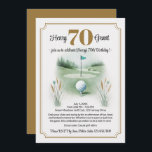 Stylish Golf 70th Birthday Invitations<br><div class="desc">Faites de son 70e anniversaire un moment inoubliable avec des invitations sur le thème du golf. Parfait pour les fêtes des amateurs de golf. Salut à 70 ans !</div>
