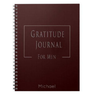 Stylish Gratitude Journal for Men Dark Red