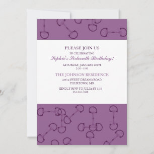 Stylish Horse Bits Anniversaire Fête Invitation