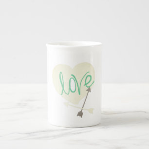 Stylish Love Heart Flèches Café Thé Mug Cup
