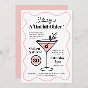 Stylish Martini Invitations pour le 30e anniversai