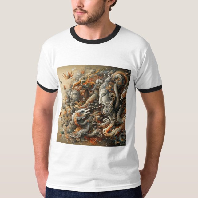 "Stylish Men's Printed T-Shirt - Bold Design, Comf (Devant)