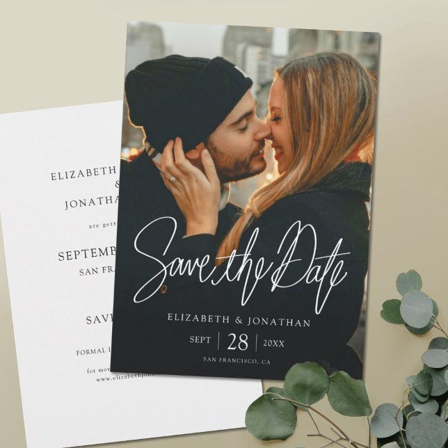 Stylish Modern Photo Save the Date Wedding Card (Créateur téléchargé)