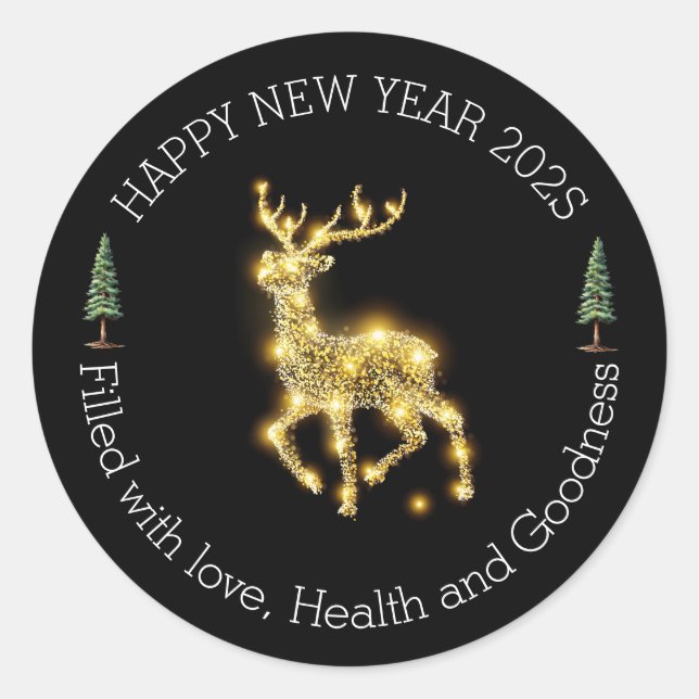 Stylish New Year Greeting Sticker (Devant)