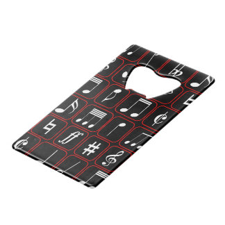 Stylish red black and white geometric music notes