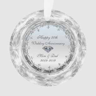 Stylish Silver Diamonds 50e Anniversaire de Mariag