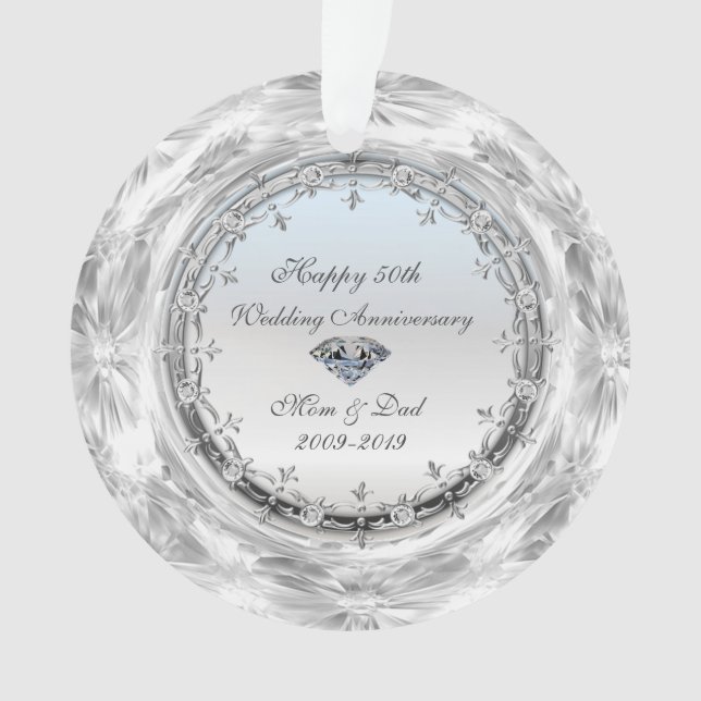 Stylish Silver Diamonds 50e Anniversaire de Mariag (devant)