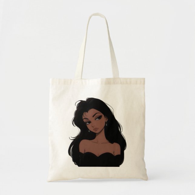 Stylish Woman Illustrated Tote Bag (Devant)