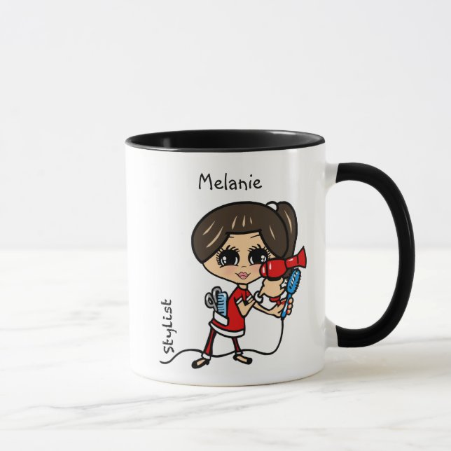Styliste de cheveux personnalisées Mug Caricature  (Droite)