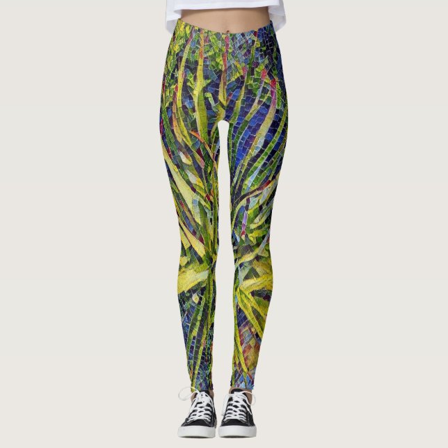 Stylized Mosaic Aloe Leggings (Devant)