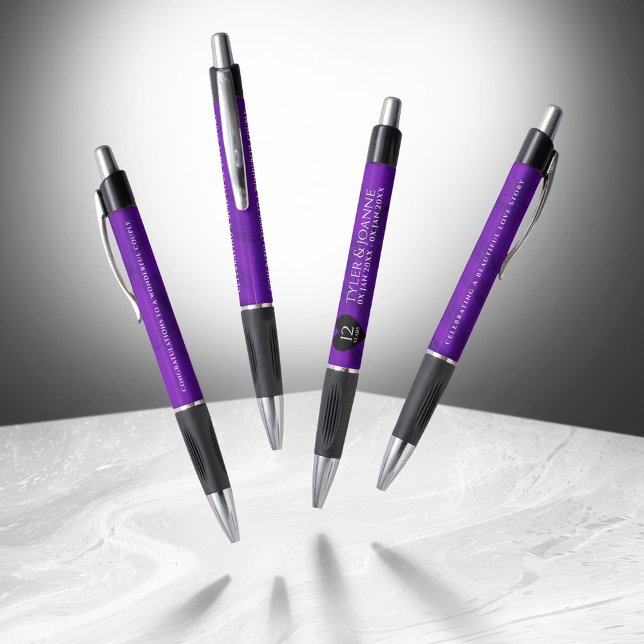 Stylo 12ème anniversaire de la Mariage de soie (Elegant 12th Silk Wedding Anniversary Pen Cover Photo)