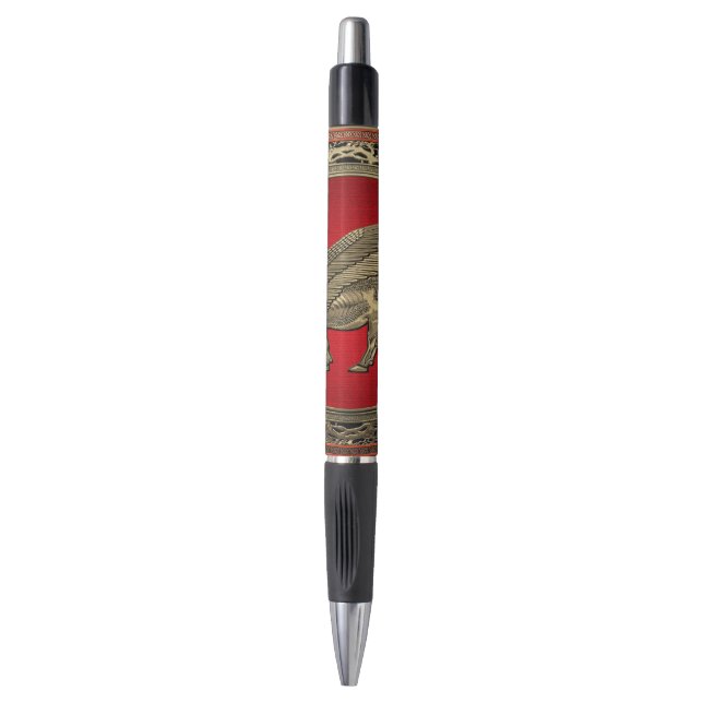 Stylo [610] Taureau ailé assyrien - Lamassu d'or (Devant (Vertical))