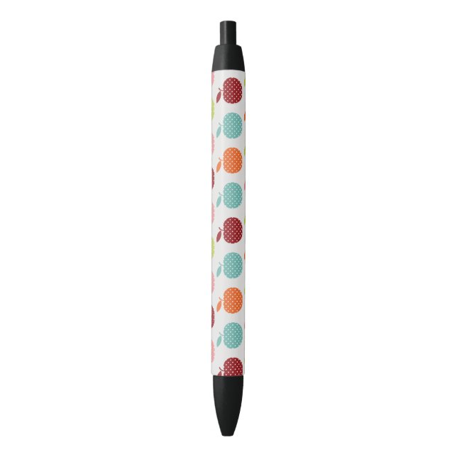 Stylo à encre noire Motif Retro Fruity (devant Vertical)