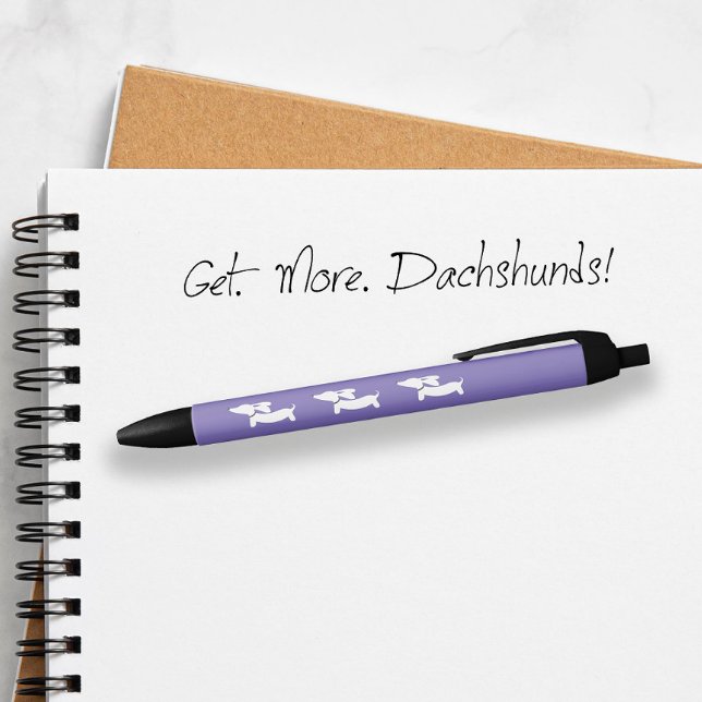 Stylo à encre pourpre Dachshund Stocker Stuffer Ca (Dachshund ink pen in purple)