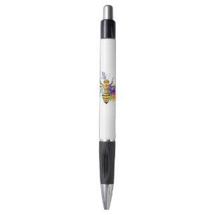 Stylo Abeille à fleurs avec plantes sauvages