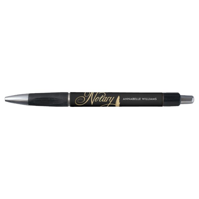 Stylo Agent de signature publique notaire Gold & Black (Devant)
