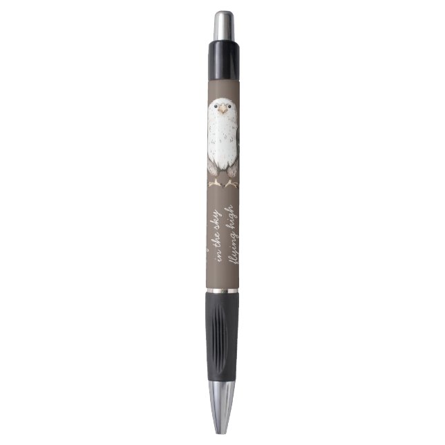 Stylo Aigle Brun Oiseau Nuages Poème (Devant (Vertical))