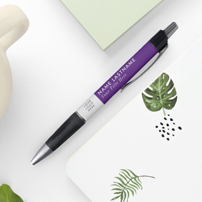 Stylo Ajouter Logo Simple Moderne Purple Élégant Nom Tit (Créateur téléchargé)