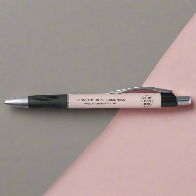 Stylo Ajouter un logo et du texte l Promotionnels Blush  (Créateur téléchargé)