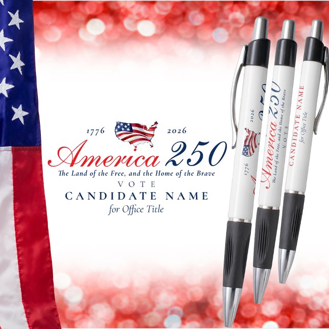 Stylo America 250 Land of Free Home of Brave Patriotic (Land of the Free Home of the Brave America 250 Patriotic Election Campaign Donors Volunteers Staff)